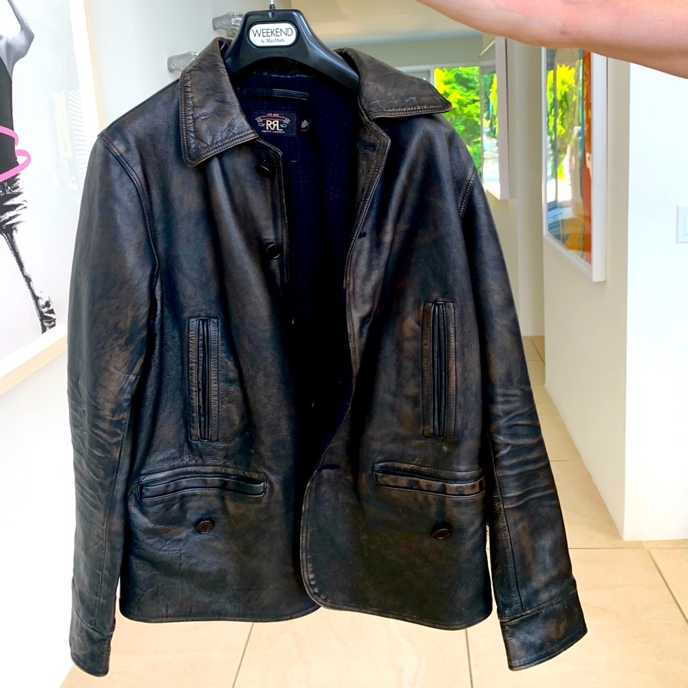 COPY - Dark brown RL bomber leather coat